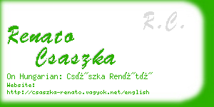 renato csaszka business card